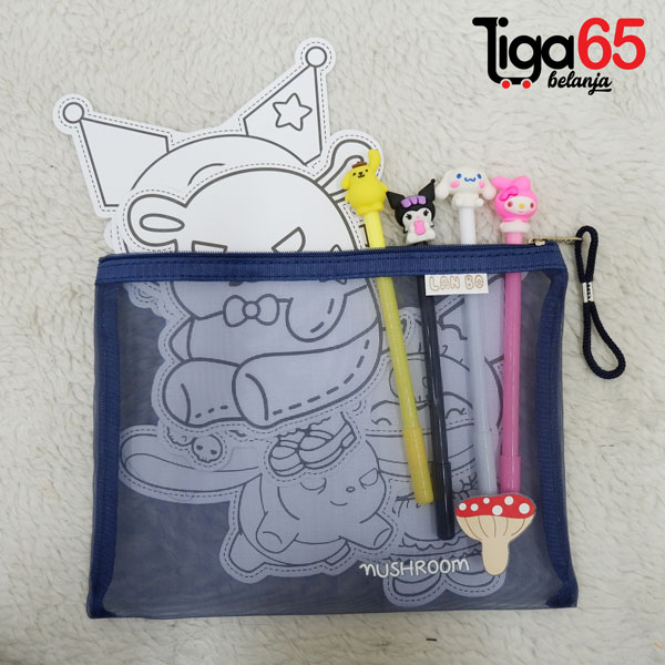 365 Zipper Bag / Zipper Transparant / Zipper Map / Tas Jaring Resleting / Pouch / Map Jaring 2015/8514