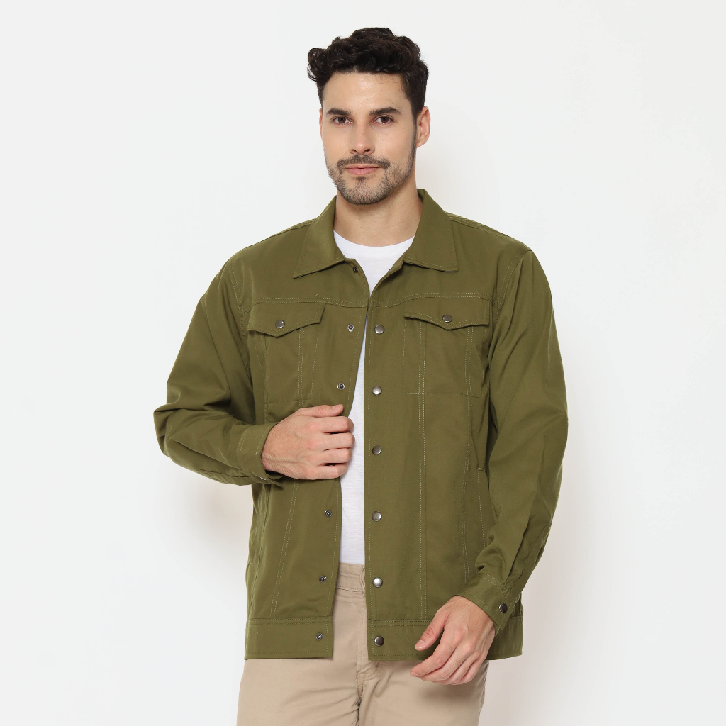 AMK Jaket Pria Work Lengan Panjang JC Alvaro - Olive