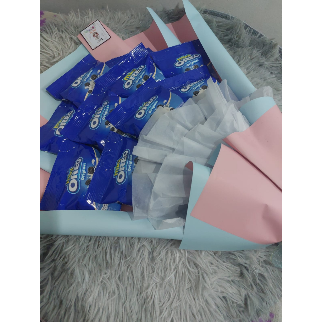 bucket snack/bucket kue oreo/buket bunga/hampers/hadiah/birthday/wisuda/wedding/gift box/ulang tahun