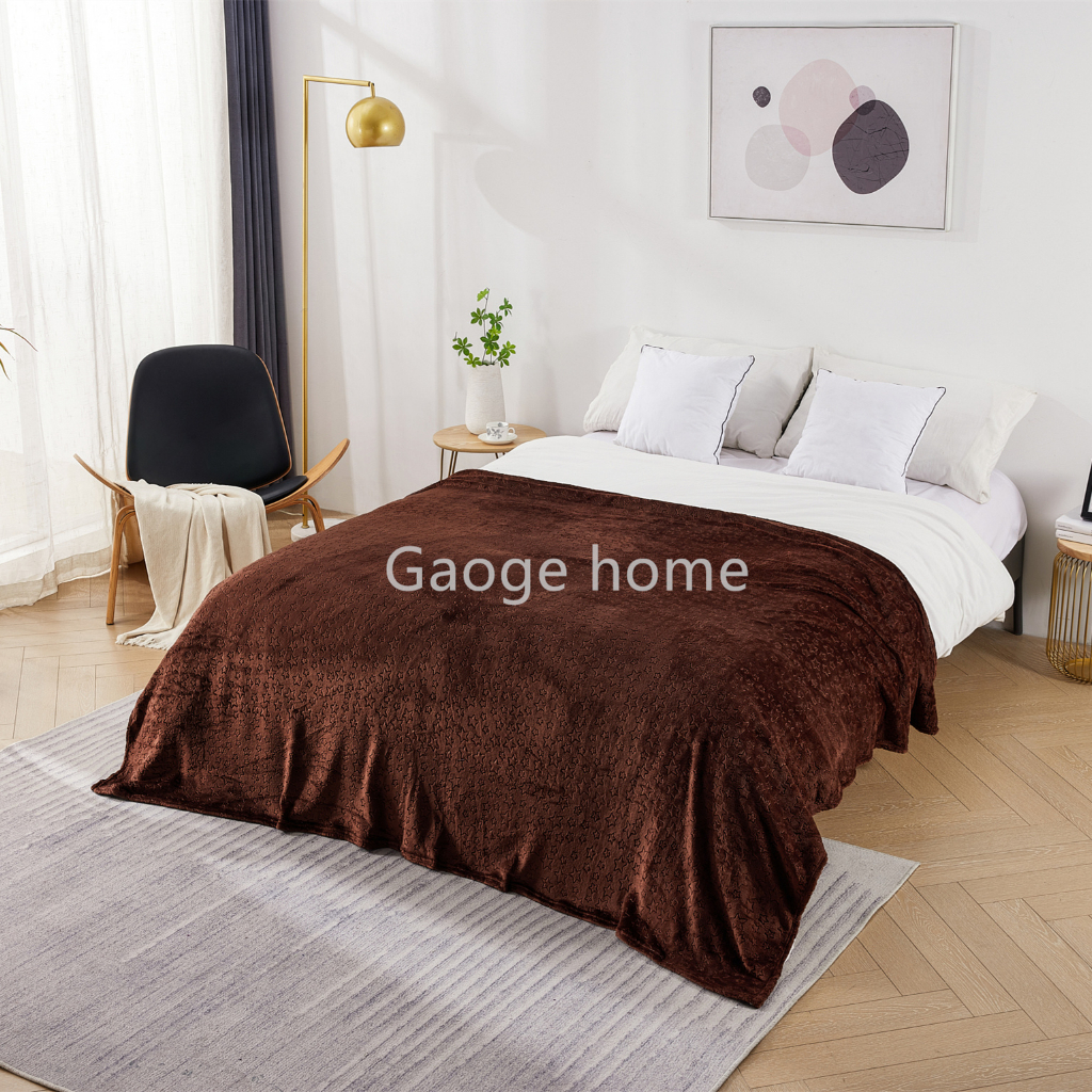 Selimut Bulu polos 180x200 emboss 3D Star Moon Flower Leaf Premium