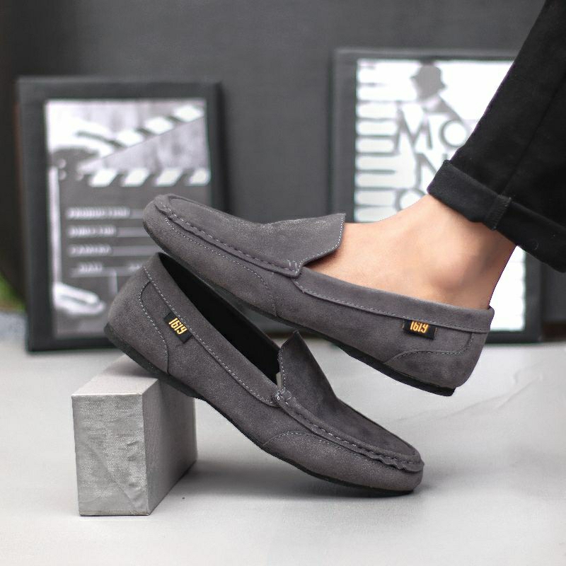 bungkusuku modmax - Sepatu Casual Slip On Pria Trendi Kulit Suede Selop Santai Main Kerja