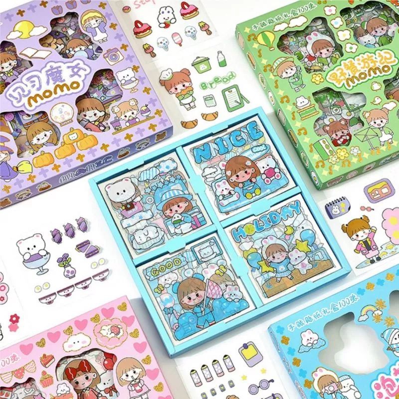 

STICKER STIKER 100 LEMBAR 2D MOMO WATERPROOF KARTUN