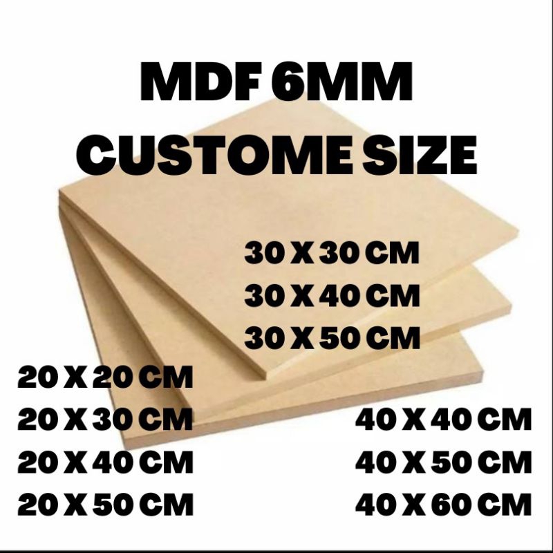 

MDF Board / Papan MDF 6 mm CUSTOME UKURAN