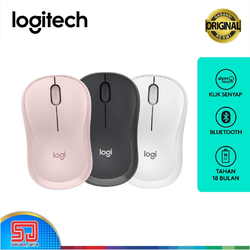 Logitech M240 Silent Touch Mouse Wireless Tidak Bunyi Klik Tanpa Kabel - Original