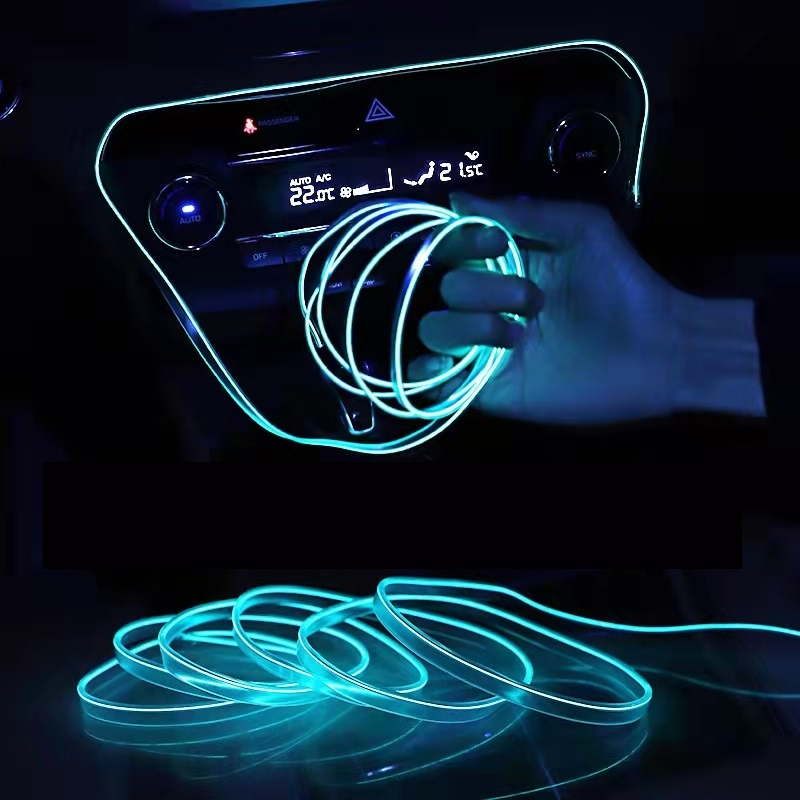 Lampu Hias Neon Flex Car Interior LED Strip EL Light USB 12V - Z1400 - Blue