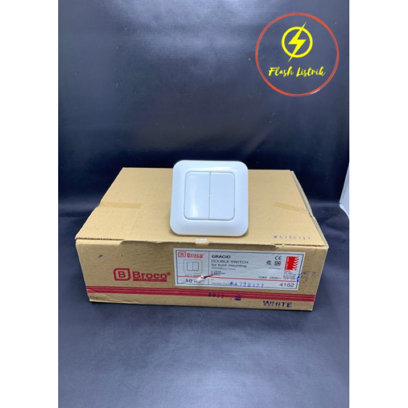 [Broco] Saklar Seri Gracio Broco 4162 Double Switch Gracio Broco