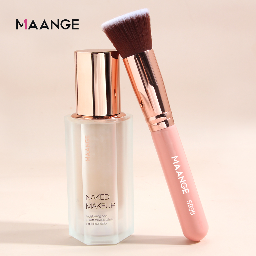 MAANGE Kuas Alas Bedak Untuk Riasan Cair: Foundation Brush Professional Makeup Brush Nylon Hair Wooden Handle Powder Besar 5996