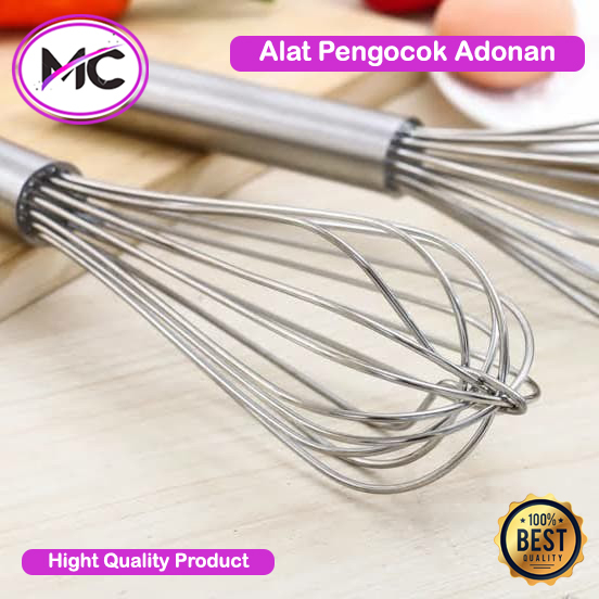 Alat Pengocok Telur Manual Bahan Stainless Steel Food Grade Pengaduk Adonan Kue Whisker Manual Serbaguna