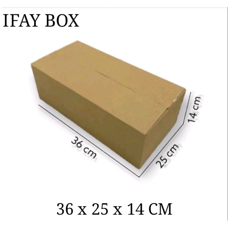 

Kardus box uk. 36x25x14 cm Double wall polos