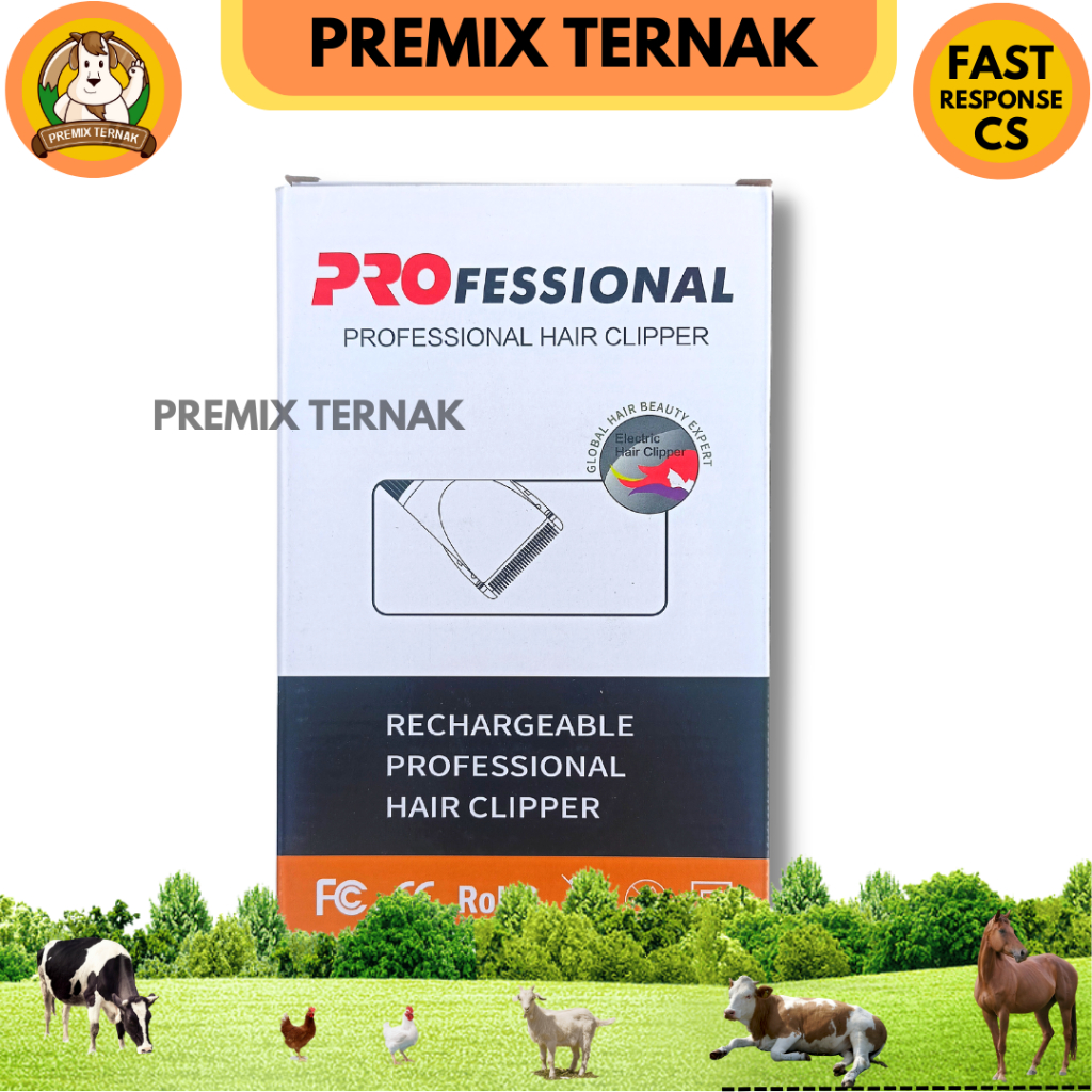 ALAT CUKUR CLIPPER PUTIH BATERAI - Alat Cukur Hewan Anjing Kucing Kambing Domba