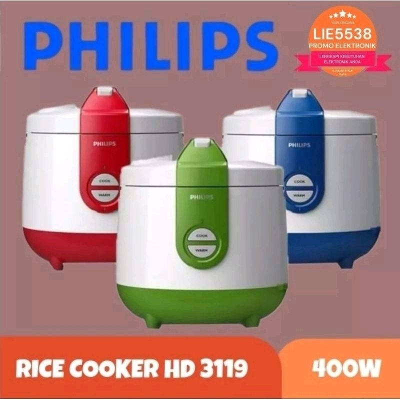 MAGIC COM / RICE COOKER PHILIPS HD3119 / HD-3119 / HD 3119 [ 2 LITER ] 100% ORI Magic Com PHILIPS HD 3119 / HD3119 rice cooker 2 ltr 3in1