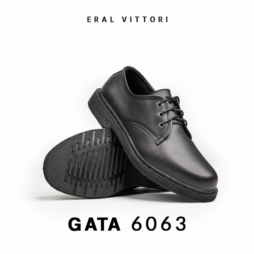 Eral Vittori - Gata 6063 Sepatu Pria Model Docmart Formal Hitam