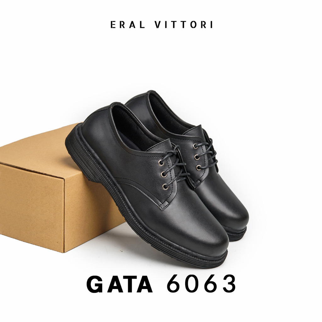 Eral Vittori - Gata 6063 Sepatu Pria Model Docmart Formal Hitam