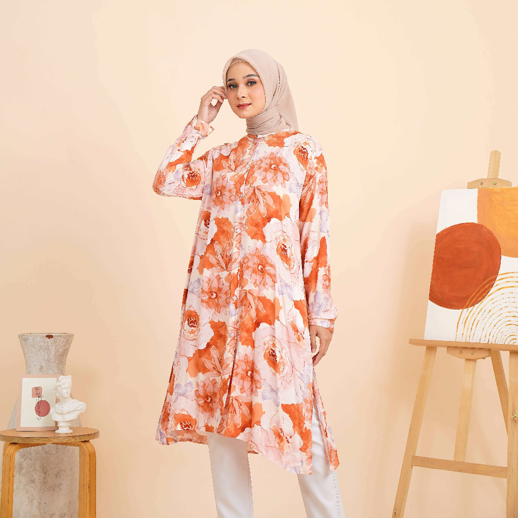 LONG TUNIK RAYON VISCOSE PREMIUM BUSUI/TUNIK RAYON MOTIF TERBARU SERI 1