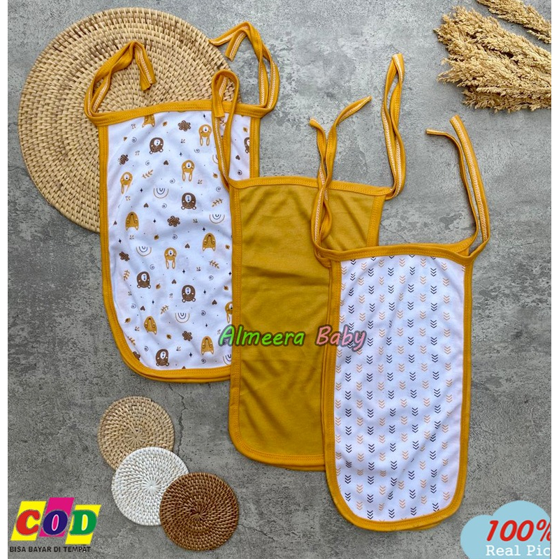 Isi 6 PCS / Isi 12 PCS Popok Bayi Baru Lahir Popok Tali Kain Cuci Ulang Seri Mustard Usia 0-3 Bulan Almeera Baby and Kids