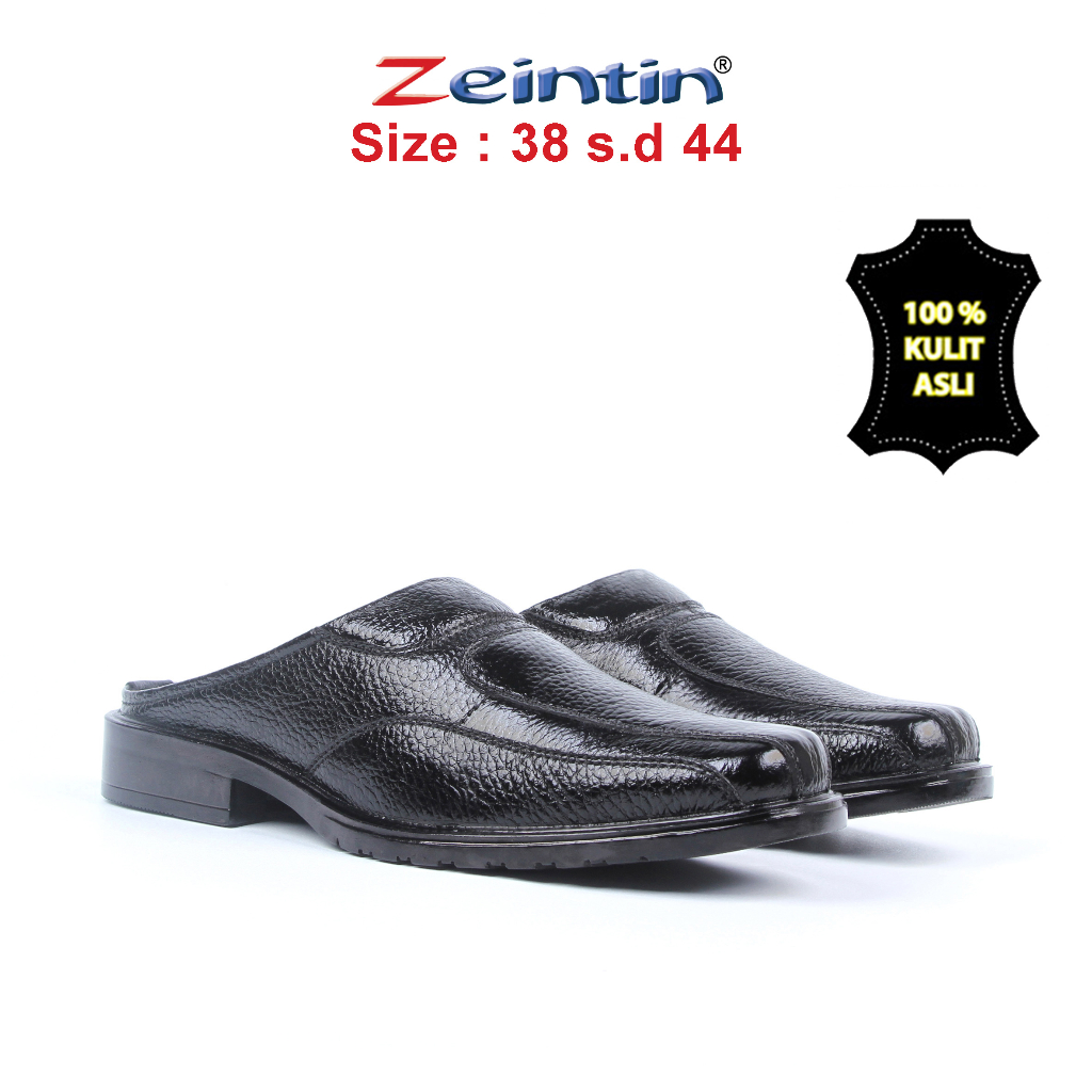 Zeintin - Sepatu Pria Selop Slop Pantofel Loafers Kulit Asli  Bustong Laki laki Sendal Tutong Casual Pansus Kasual Formal Fashion Sepatu Kerja Pria Nyaman | AJ