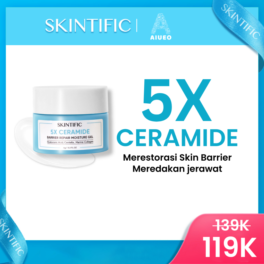 [FLASH SALE] - SKINTIFIC 5X Ceramide Skin Barrier Repair Moisturize Gel 30g Moisturizer Cream Pemutih Wajah Day Cream Night