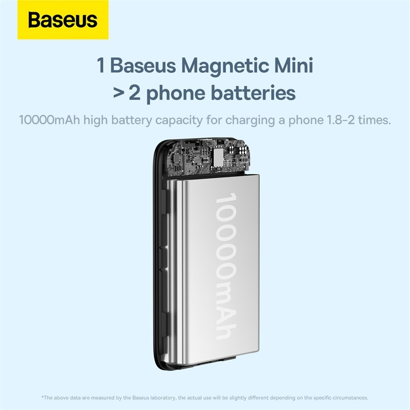 BASEUS Power Bank 10000MAh Wireless Magnetic iPhone Fast Charge 20W