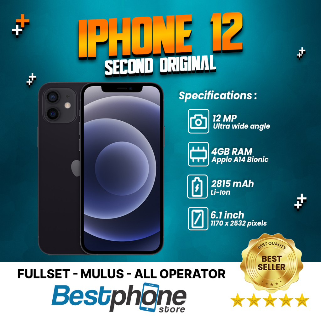 iPhone 12 64Gb Second Original Ex Inter Fullset No Minus
