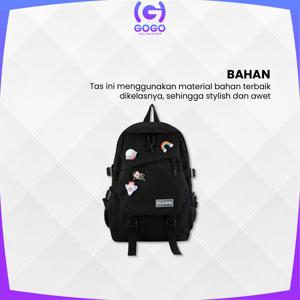 GOGO-T48 Tas Sekolah Anak Perempuan Tas Travelling Backpack Wanita / Tas Ransel Korea Wanita Fashion Backpack Tas Punggung Sekolah Stylish