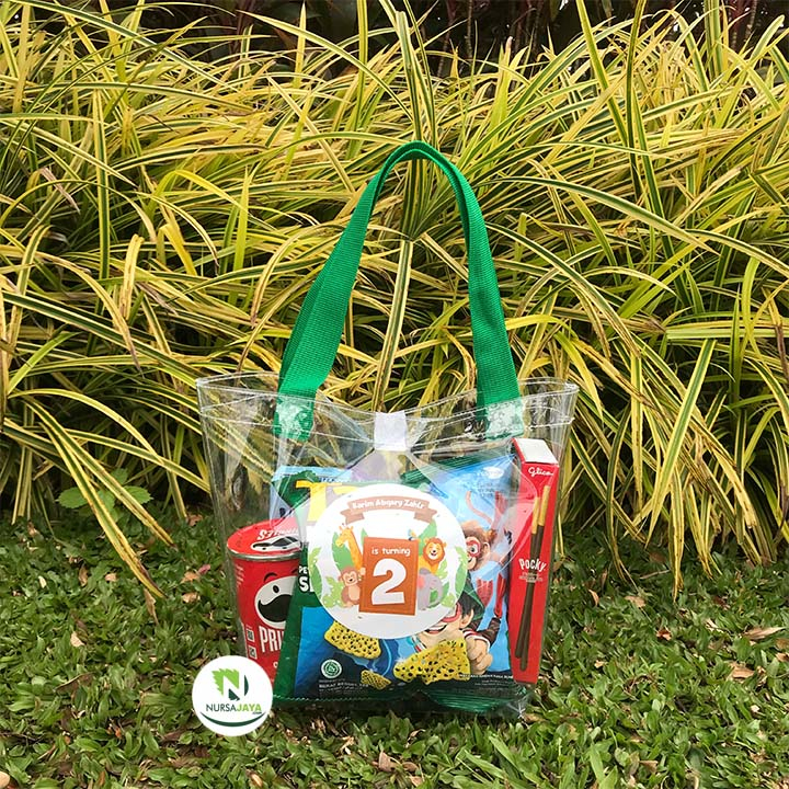 Custom Tas Mika Transparan Mini Vera Tas Ulang Tahun Souvenir Hampers Ultah Goody bag