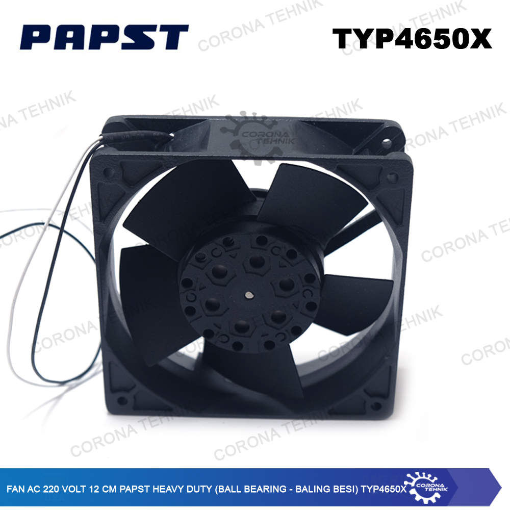 Fan AC 220V 12 cm PAPST Heavy Duty Ball Bearing Baling Besi TYP4650X