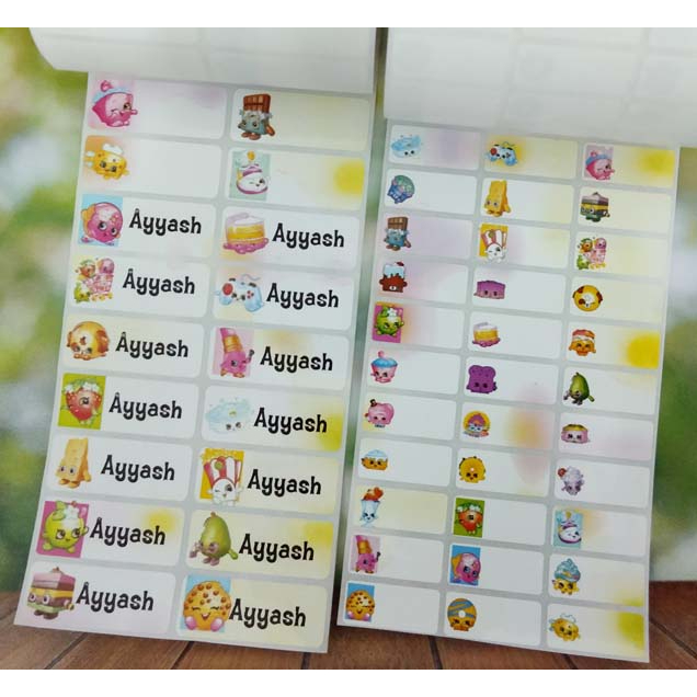 

Label Nama Import Waterproof SHOPKINS