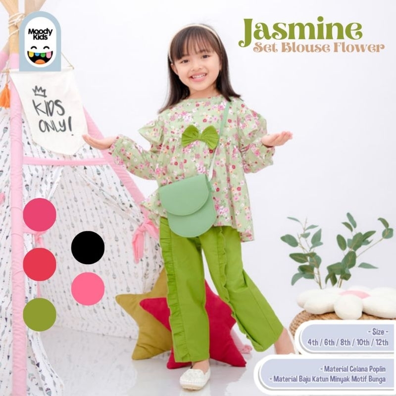 Jasmine Set Blouse Flower by Moodykids Aeraaqu free sling bag