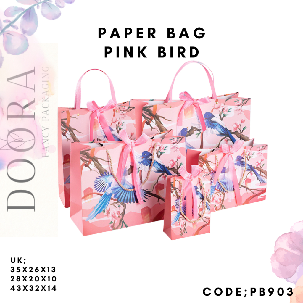 

Paper Bag - Pink Bird
