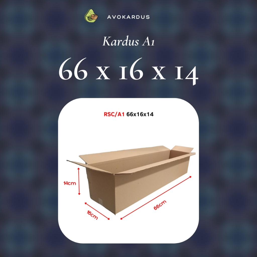 Kardus / Box / Karton / Packing / Packaging / Kotak / Dus RSC / A1 – 66 x 16 x 14 B-Flute