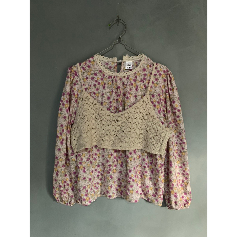 PRELOVED BLOUSE FLORAL SIFON