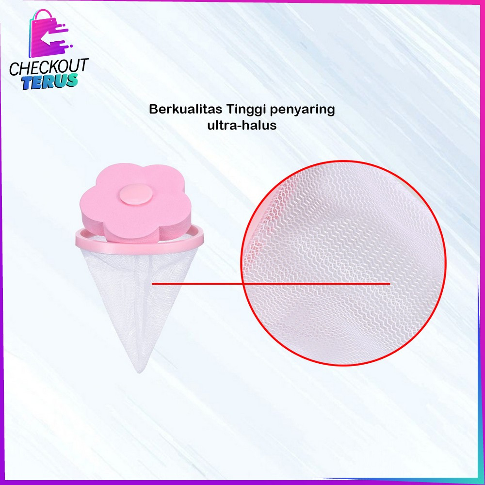 CT C857 Kantong Filter Mesin Cuci Motif Bunga Mesh Bag Filter Pembersih Pakaian Laundry Bag Kantong Jaring Laundry Penyaring Filter Kotoran