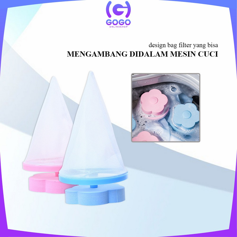 GOGO-C857 Kantong Filter Mesin Cuci Motif Bunga Laundry Bag Penyaring Kotoran Saringan Filter / Kantong Jaring Laundry Mesh Bag Filter Pembersih Pakaian