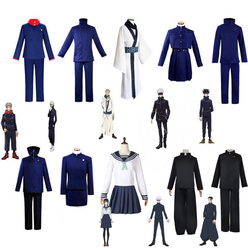 【Wetrose】Jujutsu Kaisen Cosplay Costume School Uniform Set Itadori Yuji Fushiguro Megumi Kugisaki Nobara Gojo Satoru Zenin Maki Okkotsu Yuta Inumaki Amanai Riko Geto Suguru Riko Cosplay