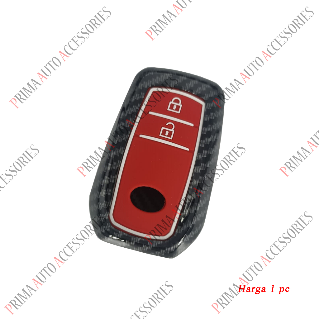 Casing Kunci Remote Mobil Toyota Carbon Fiber - Innova Type Q / Zenix Type G/V 2 Tombol