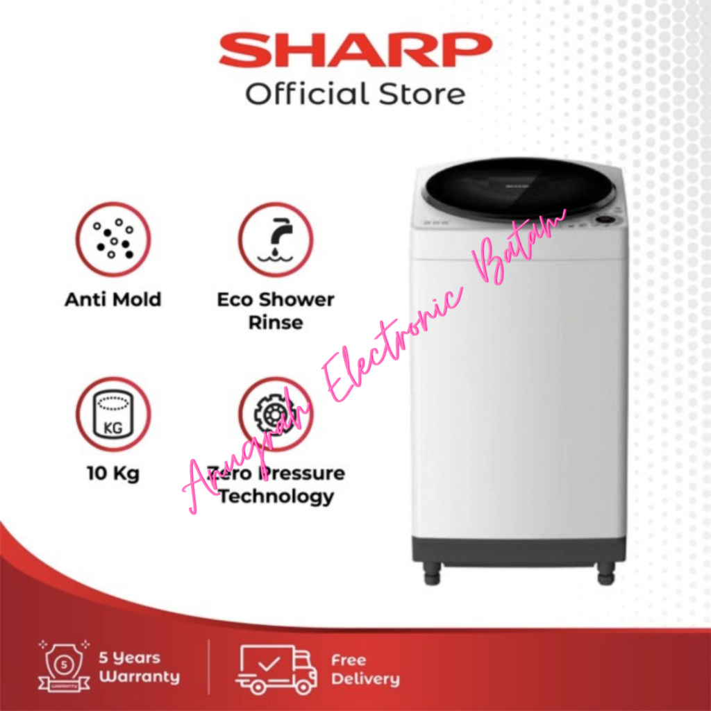 Sharp Mesin Cuci 1 Tabung 10KG ESM 1009 TGG / ES M1009T GG / ESM1009T BATAM