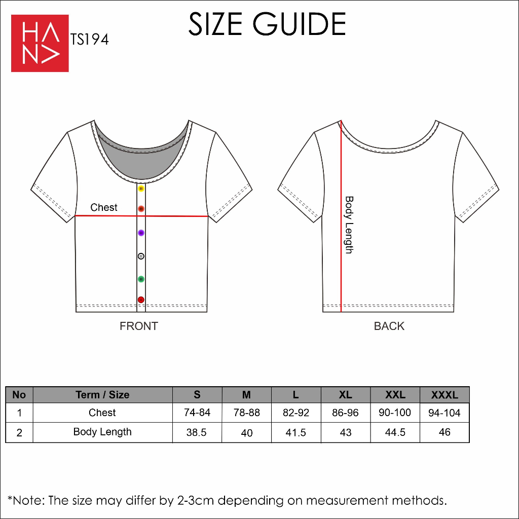 HanaFashion JKT - Lisa T-Shirt Colorful Button Kaos Wanita Lengan Pendek Crop Top - TS194