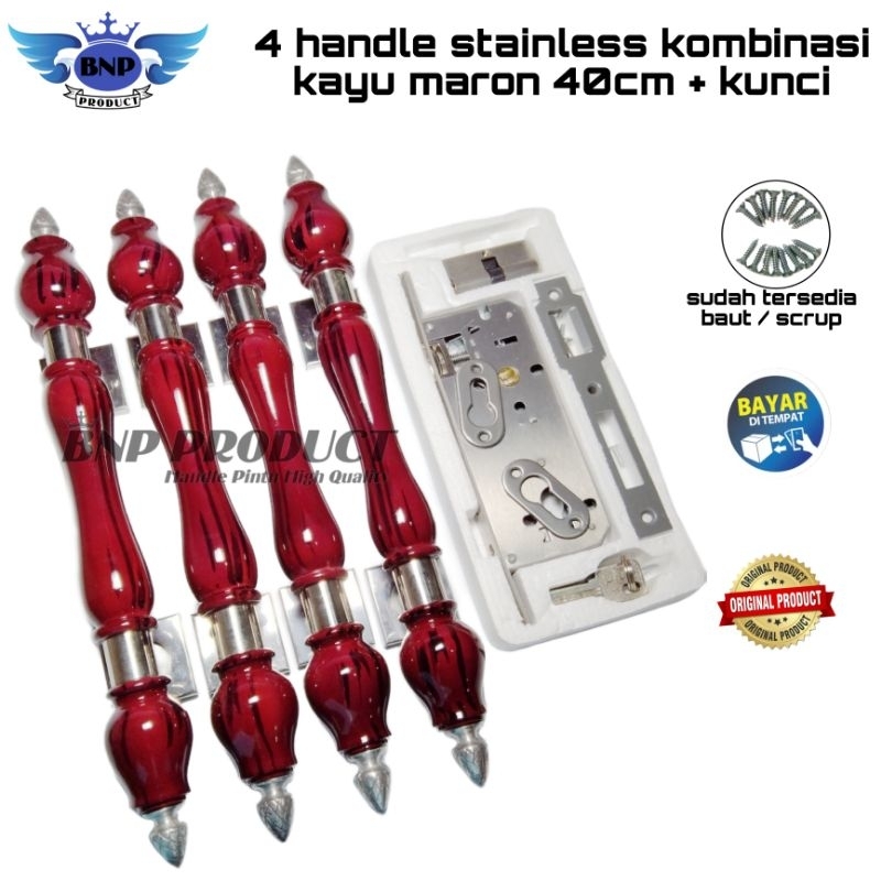 Satu set handle pintu rumah 40cm / tarikan pintu rumah / gagang pintu rumah kayu minimalis