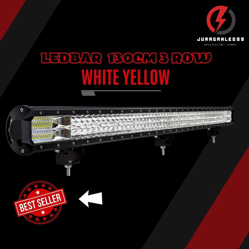 LED BAR LIGHT BAR 105CM 130CM PUTIH KUNING 5 MODE OFFROAD