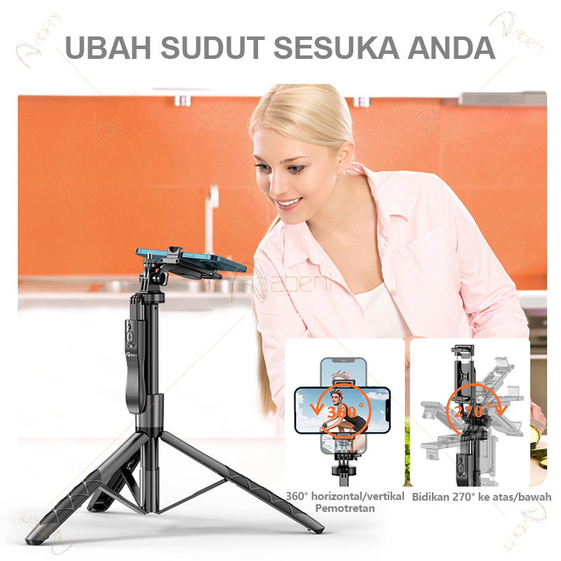 Abeni L16 Tongsis Tripod Bluetooth Selfie Stick Remote Tripod HP Kamera DSLR Tongsis 1550MM dengan 1/4 Adaptor