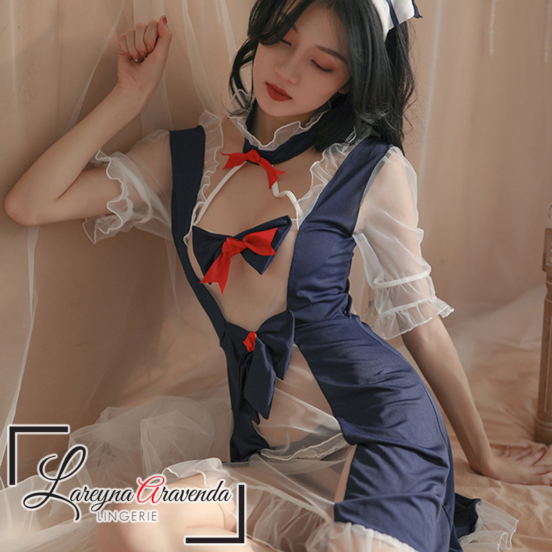 Lareyna Aravenda Setelan Lingerie Gaun Malam Jumbo Fit S-XXL Costume Maid Sailor LG603