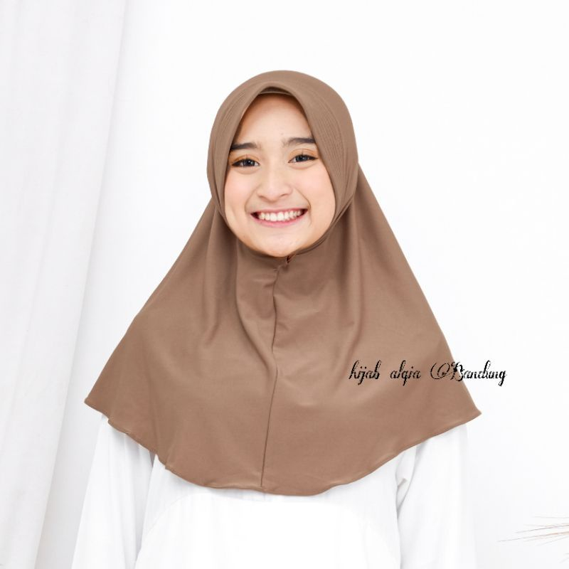 NUZ Kerudung Bergo Hamidah Jersey | Hijab Instan Premium ( SD/SMP/SMA/DEWASA)
