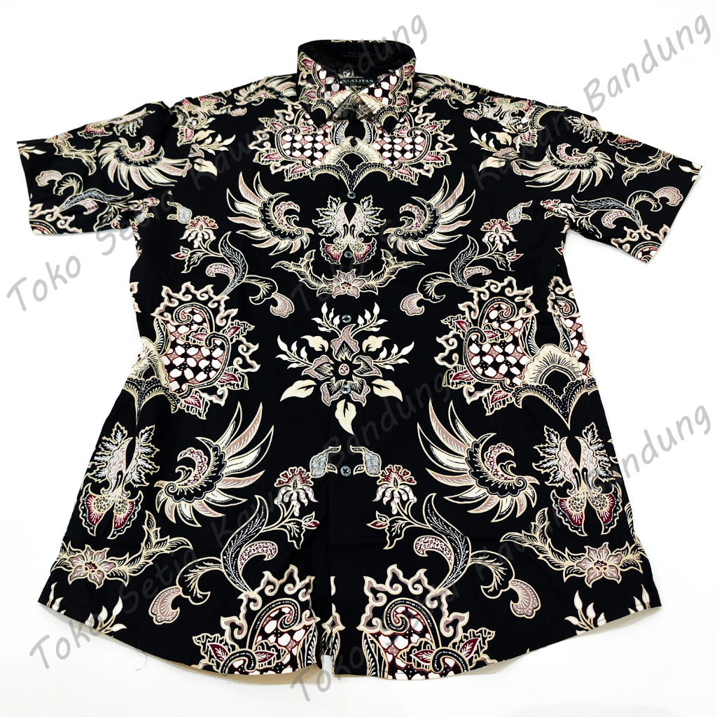 Kemeja ALISAN Corak Batik Print SLIM FIT Lengan PENDEK ( seri 00378 )