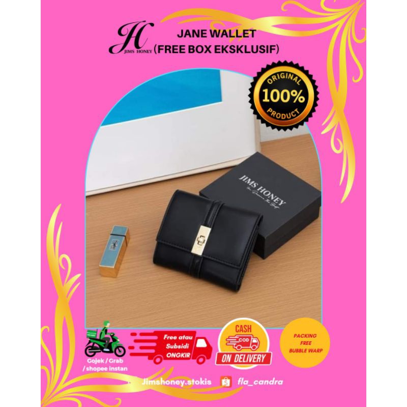 Dompet Lipat Jane Wallet Jims Honey (Free Box)