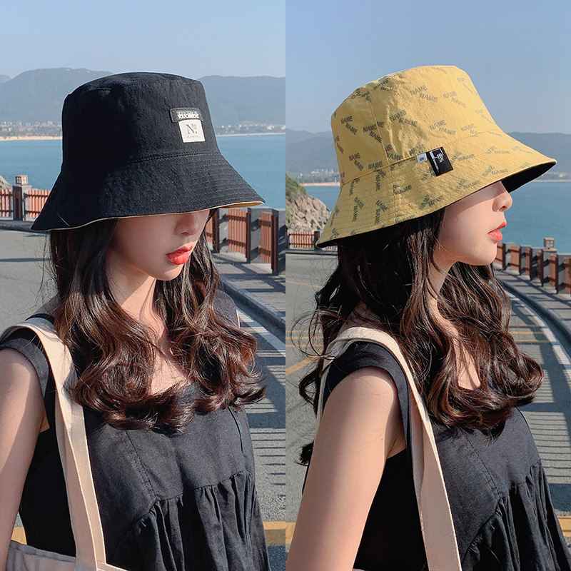 Caliloops Topi Bucket Hat Reversible Wanita Korea Premium Lebar Garcia