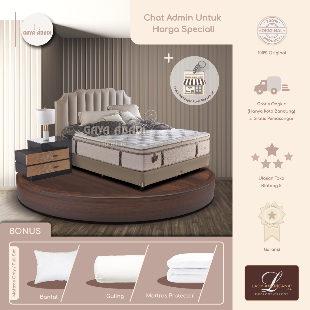 Springbed Lady Americana Carefree / Kasur Lady Americana Carefree - Lady Americana Springbed