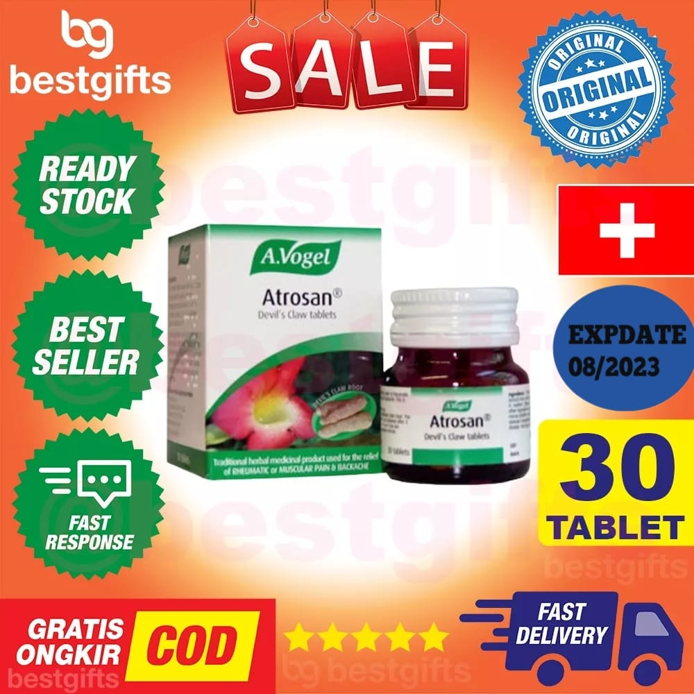 A VOGEL ATROSAN DEVIL'S DEVILS CLAW TABLETS MEREDAKAN PEGAL LINU NYERI SENDI PUNGGUNG PINGGANG PUNDAK 30 TABLET