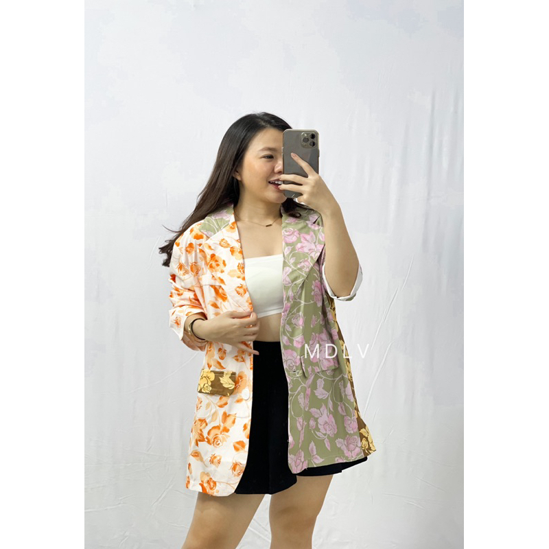 MDLV ~ 31120# Ashlyn Patchwork Blazer Korea Premium