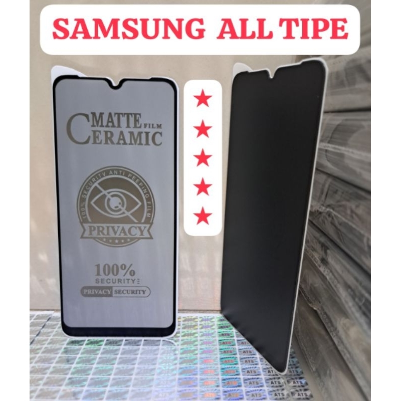 Tg Anti Gores Spy FOR TYPE SAMSUNG ALL TYPE , Tg Matte Film Ceramics Temper Tempered Glass Matte Film Ceramic Privacy Anti-Spy , Melindungi Layar Hp Handphone Depan , Tg Temper Tempered Glass Matte Film Ceramic Privacy Spy Hitam Gelap Black Privacy SPY