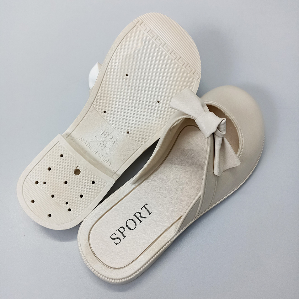 Sepatu Sandal Slop Wanita Model Pita Fashion Korea Style Kasual Flat Shoes Women Satu7an SPT-70